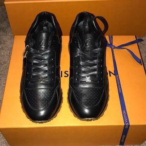 Louis Vuitton x Supreme Black Leather Run Away Lace Up Sneakers